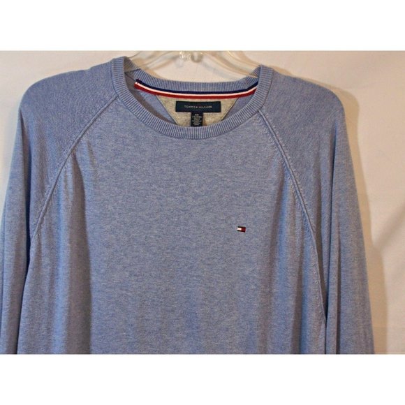 Tommy Hilfiger Mens Sweater Size XXL Crew Neck Blue Cotton Blend Long Sleeves - Picture 7 of 8